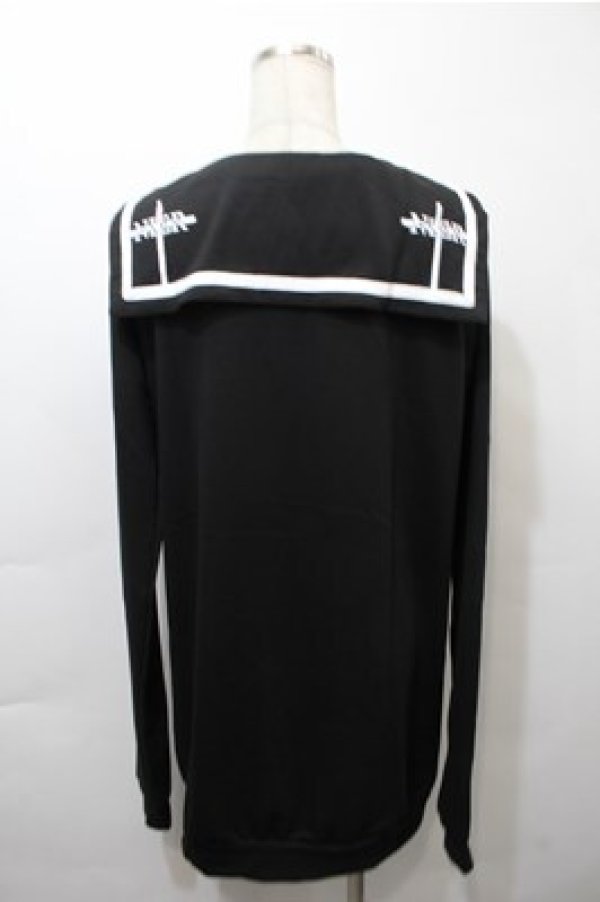 画像2: NieR Clothing / セーラー襟パーカー  黒 S-25-10-17-043-PU-TO-HR-ZS (2)