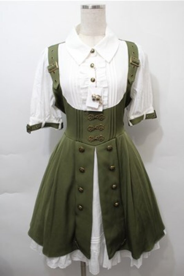 画像1: Amavel / Mechanical Doll　レイヤードワンピース  カーキ S-25-10-17-048-CA-OP-HR-ZS (1)