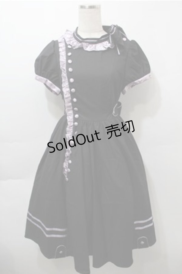 画像1: 仲夏物語（海外ロリータブランド） / Instinctive Switch ナースワンピースセット  黒ｘラベンダー S-25-10-17-052-EL-OP-HR-ZS (1)