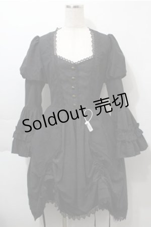 画像: Bowknot mori / 姫袖ワンピース  黒 S-25-10-17-053-LO-OP-HR-ZS