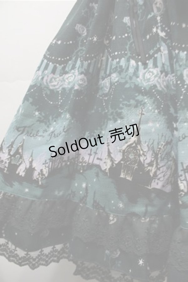 画像4: axes femme POETIQUE / スウィートハロウィンジャンパースカート  グリーン S-25-10-17-055-AX-OP-HR-ZS (4)