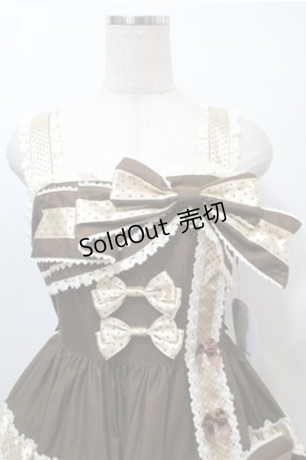 画像3: BABY,THE STARS SHINE BRIGHT / ねこくみゃちゃんからのPresent Ribbonジャンパースカート  ブラウン S-25-10-17-057-BA-OP-HR-ZS (3)