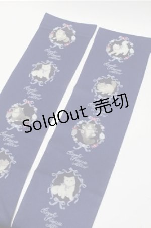 画像: Royal Princess Alice / Fluffy Kittens・ねこ助コラボ オーバーニー  紺 S-25-10-17-012-LO-ZA-HR-ZS