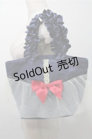 画像: Maison de FLEUR / 白雪姫限定デザイン フリルハンドルトートバッグ  紺 S-25-10-17-030-LO-BG-HR-ZT335