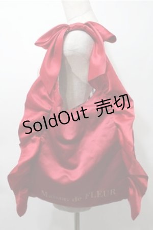 画像: Maison de FLEUR / サテンフリルリボントートバッグ  赤 S-25-10-17-031-LO-BG-HR-ZS