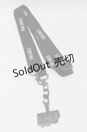 画像: PINK HOUSE / ロゴ入りスマホショルダーストラップ  黒 S-25-10-17-032-LO-ZA-AS-ZS