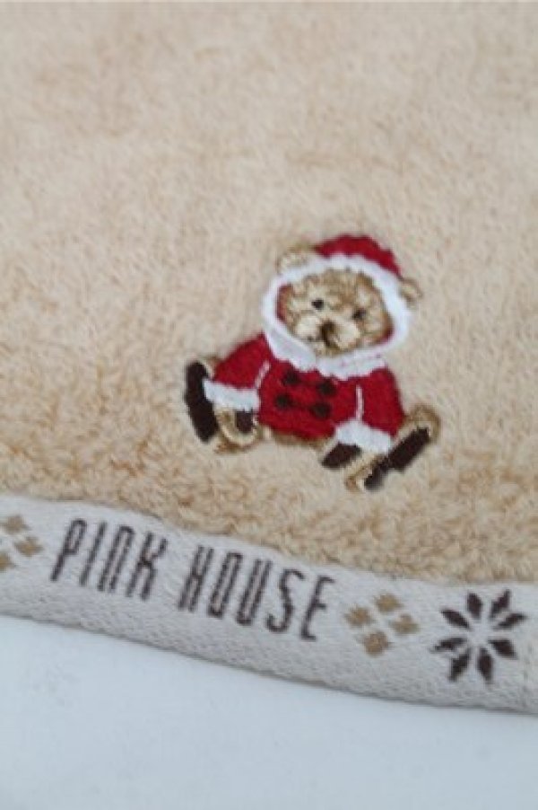 画像3: PINK HOUSE / サンタくま刺 ハンカチ  ベージュ S-25-10-17-004-LO-ZA-HR-ZS (3)