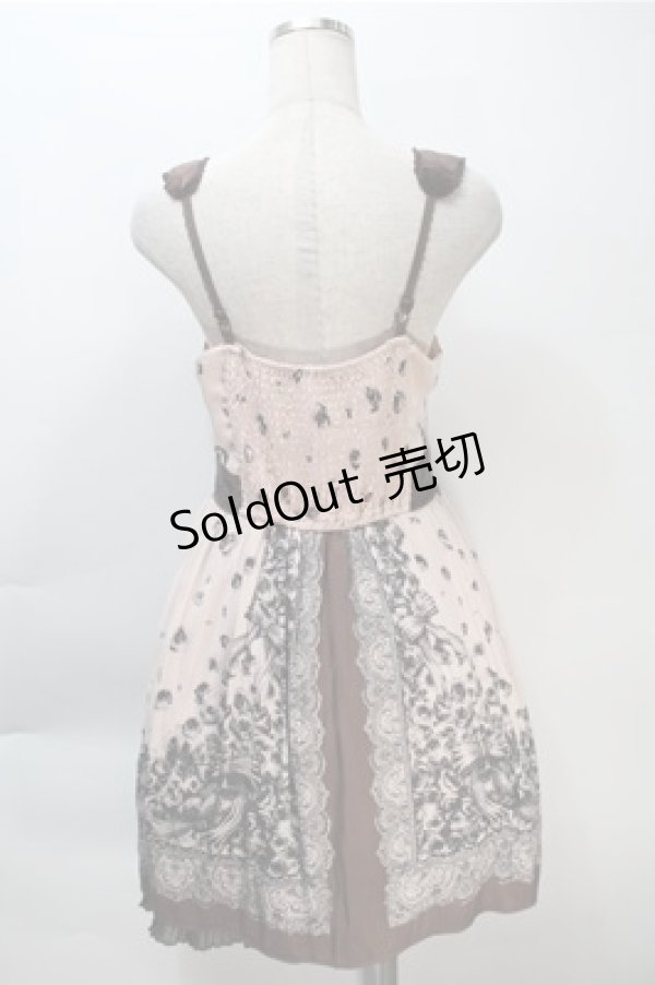 画像2: axes femme / バラプリントシフォンワンピース  ベージュ S-25-10-20-031-AX-BL-HR-ZS (2)