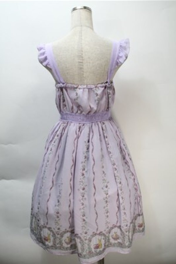 画像2: axes femme POETIQUE / うさぎ柄シフォンワンピース  ラベンダー S-25-10-20-037-AX-OP-HR-ZS (2)