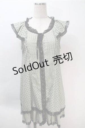 画像: axes femme / ドットシフォンワンピース  グリーン S-25-10-20-038-AX-OP-HR-ZS