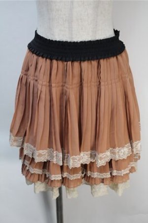 画像: axes femme / シフォンプリーツスカート  ブラウン S-25-10-20-046-AX-SK-HR-ZS
