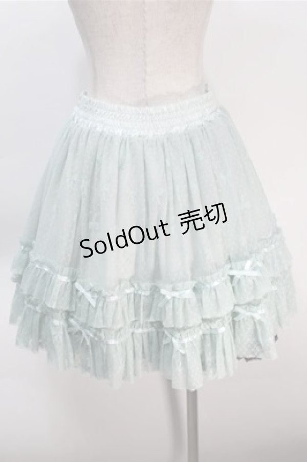 画像2: axes femme / リボン柄チュールスカート  ミント S-25-10-20-048-AX-SK-HR-ZS (2)