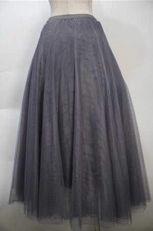 画像: axes femme / ロングチュールスカート  グレー S-25-10-20-049-AX-SK-HR-ZS