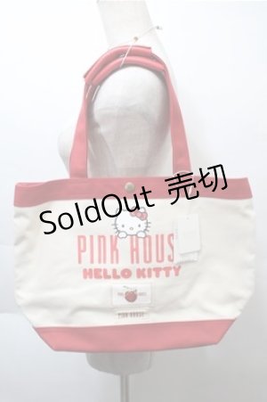 画像: PINK HOUSE / ハローキティー トートバッグ  赤ｘオフ S-25-10-20-008-LO-TO-HR-ZS