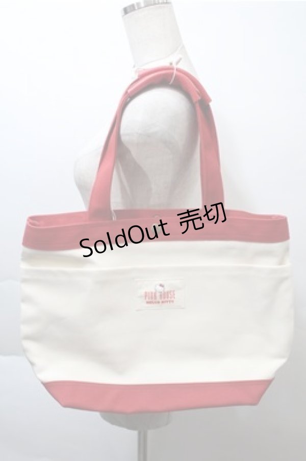 画像2: PINK HOUSE / ハローキティー トートバッグ  赤ｘオフ S-25-10-20-008-LO-TO-HR-ZS (2)