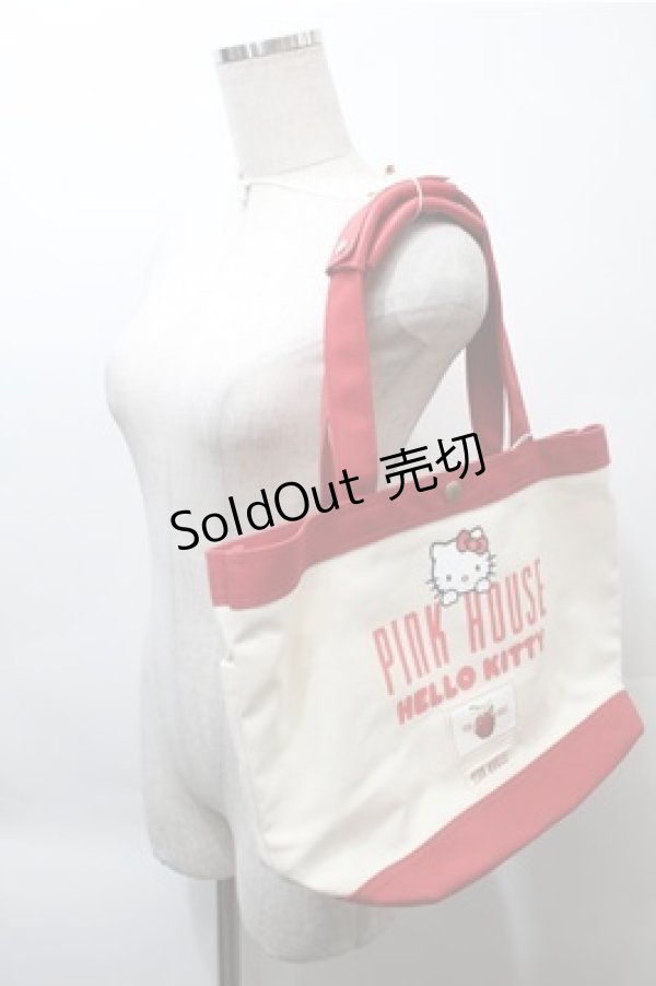 画像3: PINK HOUSE / ハローキティー トートバッグ  赤ｘオフ S-25-10-20-008-LO-TO-HR-ZS (3)