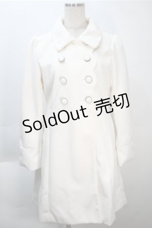 画像: axes femme POETIQUE / スカラップ丸襟コート  白 S-25-10-20-017-AX-CO-HR-ZS