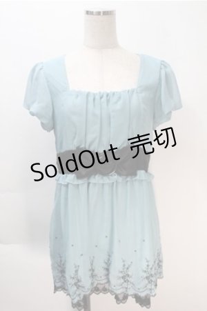 画像: axes femme / 10thシフォンワンピース  ブルーｘ黒 S-25-10-20-021-AX-OP-HR-ZS