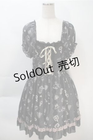 画像: axes femme / ティータイムメルヘンチュニ  黒 S-25-10-20-023-AX-OP-HR-ZS