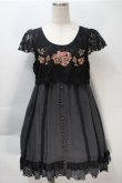 画像1: axes femme / 縦レース切替シフォンチュニック  黒 S-25-10-20-025-AX-OP-HR-ZS (1)