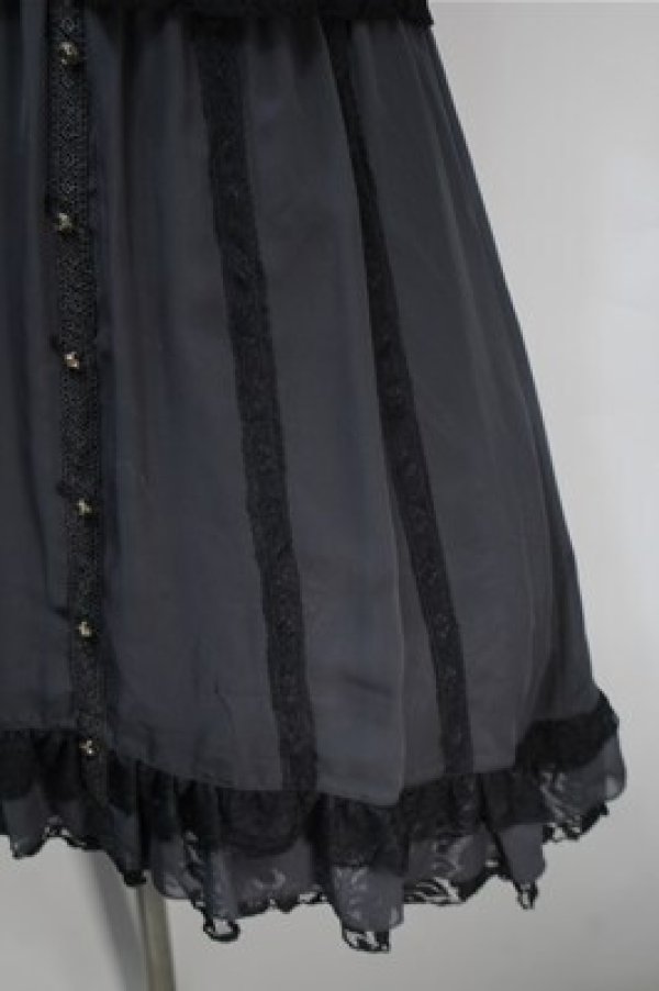 画像4: axes femme / 縦レース切替シフォンチュニック  黒 S-25-10-20-025-AX-OP-HR-ZS (4)