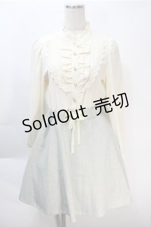 画像: axes femme / 千鳥スカートドッキングワンピース  キナリｘグリーン S-25-10-20-026-AX-OP-HR-ZS