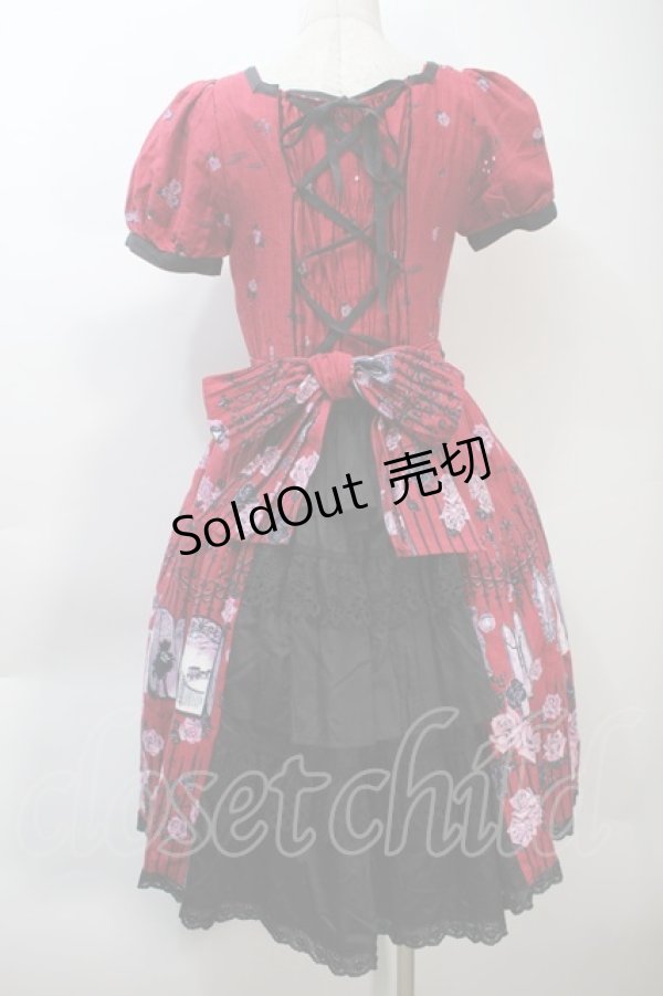 画像2: ALICE and the PIRATES / Vampire Prelude柄ワンピース  エンジｘ黒 S-25-10-21-031-PA-OP-AS-ZS (2)