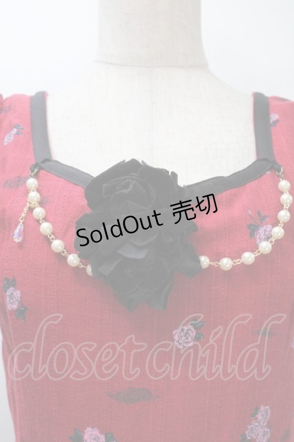 画像4: ALICE and the PIRATES / Vampire Prelude柄ワンピース  エンジｘ黒 S-25-10-21-031-PA-OP-AS-ZS (4)