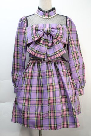 画像: Ank Rouge / Bigリボンワンピース  ラベンダー S-25-10-21-034-CA-OP-HR-ZS