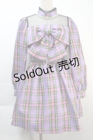 画像: Ank Rouge / Bigリボンワンピース  ラベンダー S-25-10-21-034-CA-OP-HR-ZS