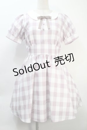 画像: Ank Rouge / ブロックチェックパフワンピース  ピンクｘ白 S-25-10-21-035-CA-OP-HR-ZS