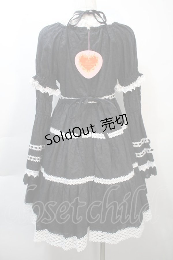 画像2: BABY,THE STARS SHINE BRIGHT / はわせドールワンピース&ヘッドドレスセット  黒 S-25-10-21-043-BA-OP-AS-ZS (2)