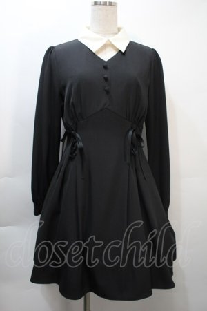 画像: Ank Rouge / サイドレースアップワンピース  黒ｘ白 S-25-10-21-044-CA-OP-HR-ZS