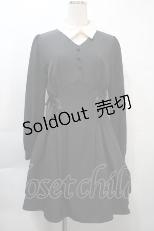 画像: Ank Rouge / サイドレースアップワンピース  黒ｘ白 S-25-10-21-044-CA-OP-HR-ZS