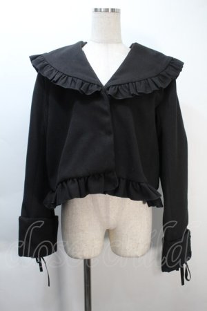 画像: DearMyLove / セーラー襟ジャケット  黒 S-25-10-21-050-EL-JA-HR-ZS