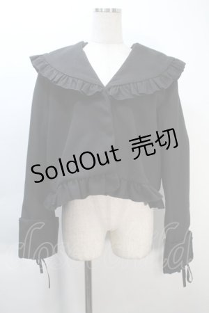 画像: DearMyLove / セーラー襟ジャケット  黒 S-25-10-21-050-EL-JA-HR-ZS