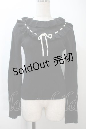 画像: Ank Rouge / はしごリボンニット  黒 S-25-10-21-008-CA-TO-HR-ZS