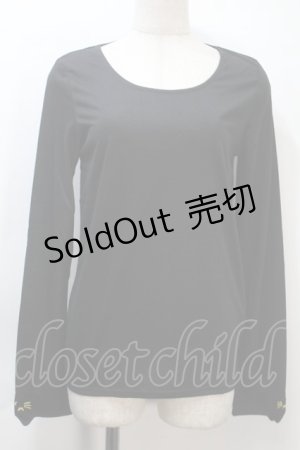 画像: LOLITA / 猫刺繍カットソー  黒 S-25-10-21-009-LO-BL-HR-ZS