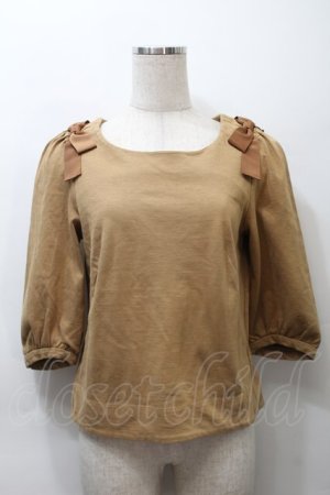 画像: franche lippee black / 肩リボンプルオーバー  ベージュ S-25-10-21-012-LO-TO-AS-ZS