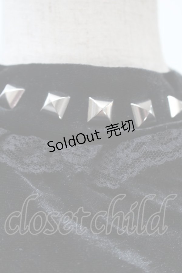 画像3: Jamie エーエヌケー / スタッズベロアトップス  黒 S-25-10-21-013-LO-TO-HR-ZS (3)