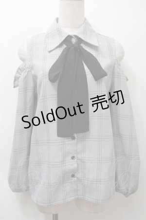 画像: MA*RS / 肩あきチェックブラウス  グレーｘ黒 S-25-10-21-014-EL-BL-AS-ZS