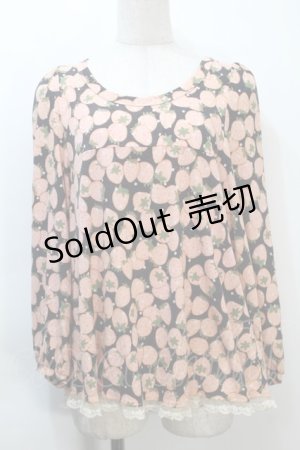 画像: Franche Lippee / 総柄カットソー  黒 S-25-10-21-002-LO-TO-AS-ZS