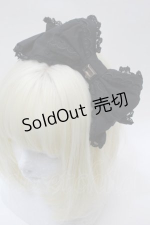 画像: Angelic Pretty / ロゴリボンチャームカチューシャ  黒 S-25-10-23-008-AP-AC-HR-ZS
