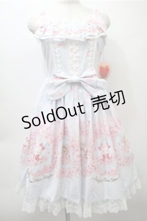 画像: BABY,THE STARS SHINE BRIGHT / SA KU RAくみゃちゃん柄ジャンパースカートI  サックス S-25-10-23-1034-BA-OP-AS-ZS