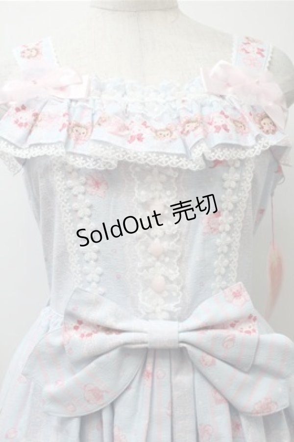 画像3: BABY,THE STARS SHINE BRIGHT / SA KU RAくみゃちゃん柄ジャンパースカートI  サックス S-25-10-23-1034-BA-OP-AS-ZS (3)