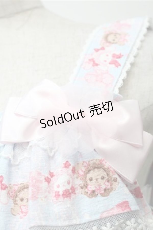 画像4: BABY,THE STARS SHINE BRIGHT / SA KU RAくみゃちゃん柄ジャンパースカートI  サックス S-25-10-23-1034-BA-OP-AS-ZS (4)