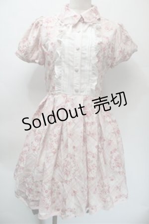 画像: LIZ　LISA / チェック額縁花柄ワンピース  ピンク S-25-10-23-1010-LO-OP-HR-ZS