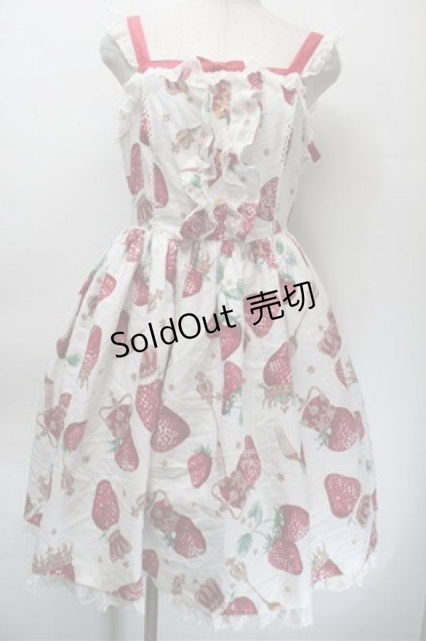 画像1: Angelic Pretty / Royal Crown Berryジャンパースカート  白ｘ赤 S-25-10-23-1016-AP-OP-HR-ZS (1)