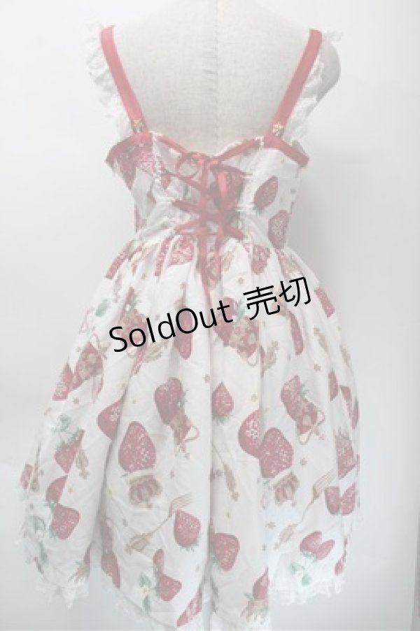 画像2: Angelic Pretty / Royal Crown Berryジャンパースカート  白ｘ赤 S-25-10-23-1016-AP-OP-HR-ZS (2)