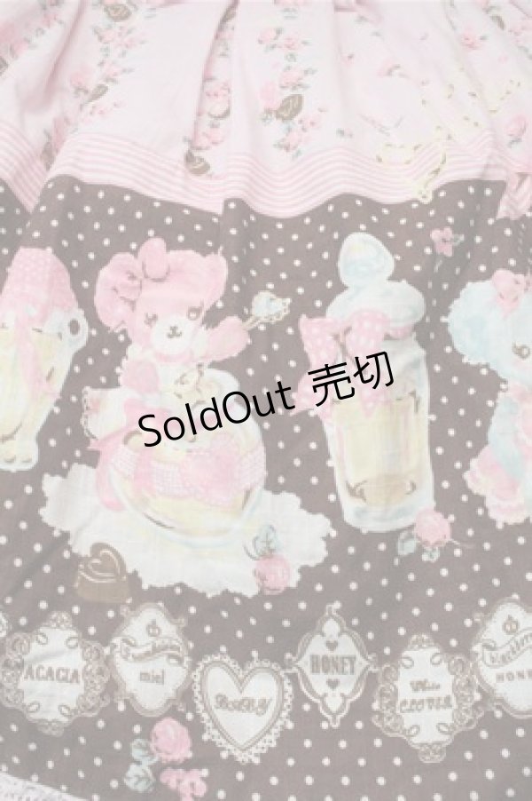画像4: BABY,THE STARS SHINE BRIGHT / なかよしくみゃちゃんはちみつ大好き柄ジュディジャンパースカート  ピンク S-25-10-23-1021-BA-OP-AS-ZS (4)